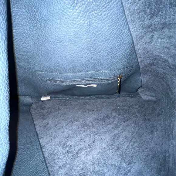 Anthropologie Women’s Navy Blue Textured Leather-Style Slouch Design Handbag - Picture 10 of 12